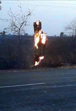 Danger from The Burning Tree on Vaigaon to Ashti Marg Danger from The Burning Tree on Vaigaon to Ashti Marg
