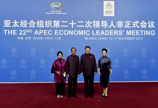 चीन में इंडोनिशिया के राष्ट्रपति जोको विडोडो के चिन्ह