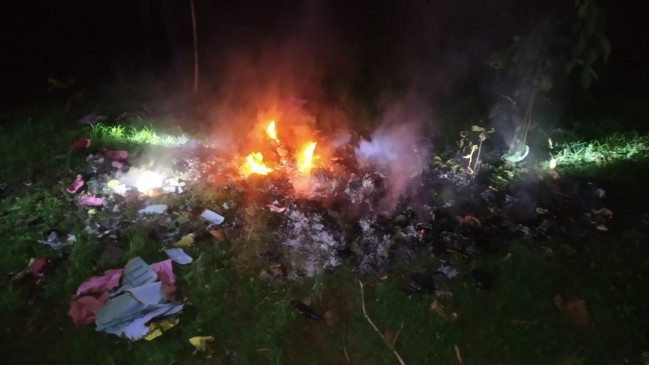 The candidates who lost the election set fire to the ballot papers by beating the polling party