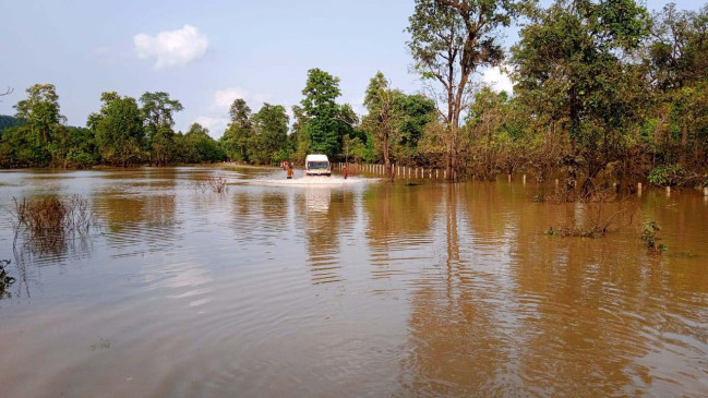 The rain stopped yet the rivers were in spate, water logging