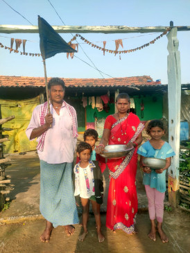 Medigadda affected farmers hoist black flags in protest against Telangana government