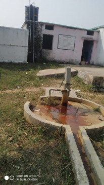 Water system from the tap of Makri Kuthar, the primary school stalled for a year