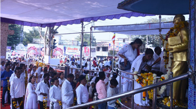 This land became holy due to the ashes of Babasaheb being here