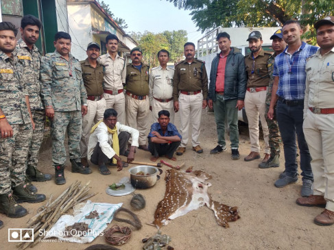 Two accused arrested with chital meat