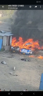 Two oxygen cylinders exploded in a standing ambulance