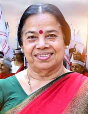 PK became the first Keralite to become the president of AIDWA
