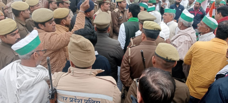 Uproar in Ghaziabads web city, farmers said - compensation not received, land being forcibly acquired