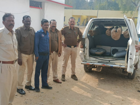 Vehicle seized while transporting teak wood illegally