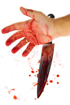 Orange traders face was stabbed with a blade Orange traders face was stabbed with a blade