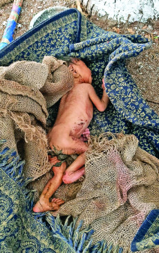 Newborn found wrapped in cloth on a sack near Waki Dargah