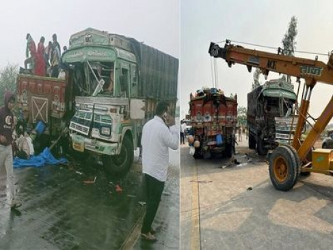 Uncontrollable truck hit the truck coming from the front, 25 injured