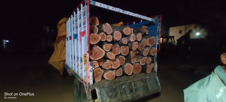 Wood smuggling accused caught with goods worth 5 lakhs
